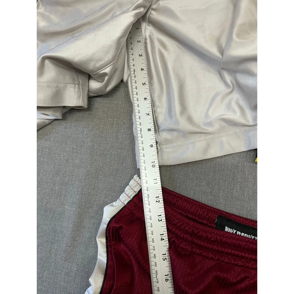 Nike Basketball Shorts Bundle Mens Maroon Yellow Silver Athletic Mesh Lot 3 Pair